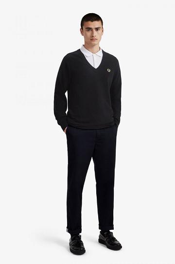 Fred Perry K7315 Miesten Neuleet Mustat | FI 1734BEXC